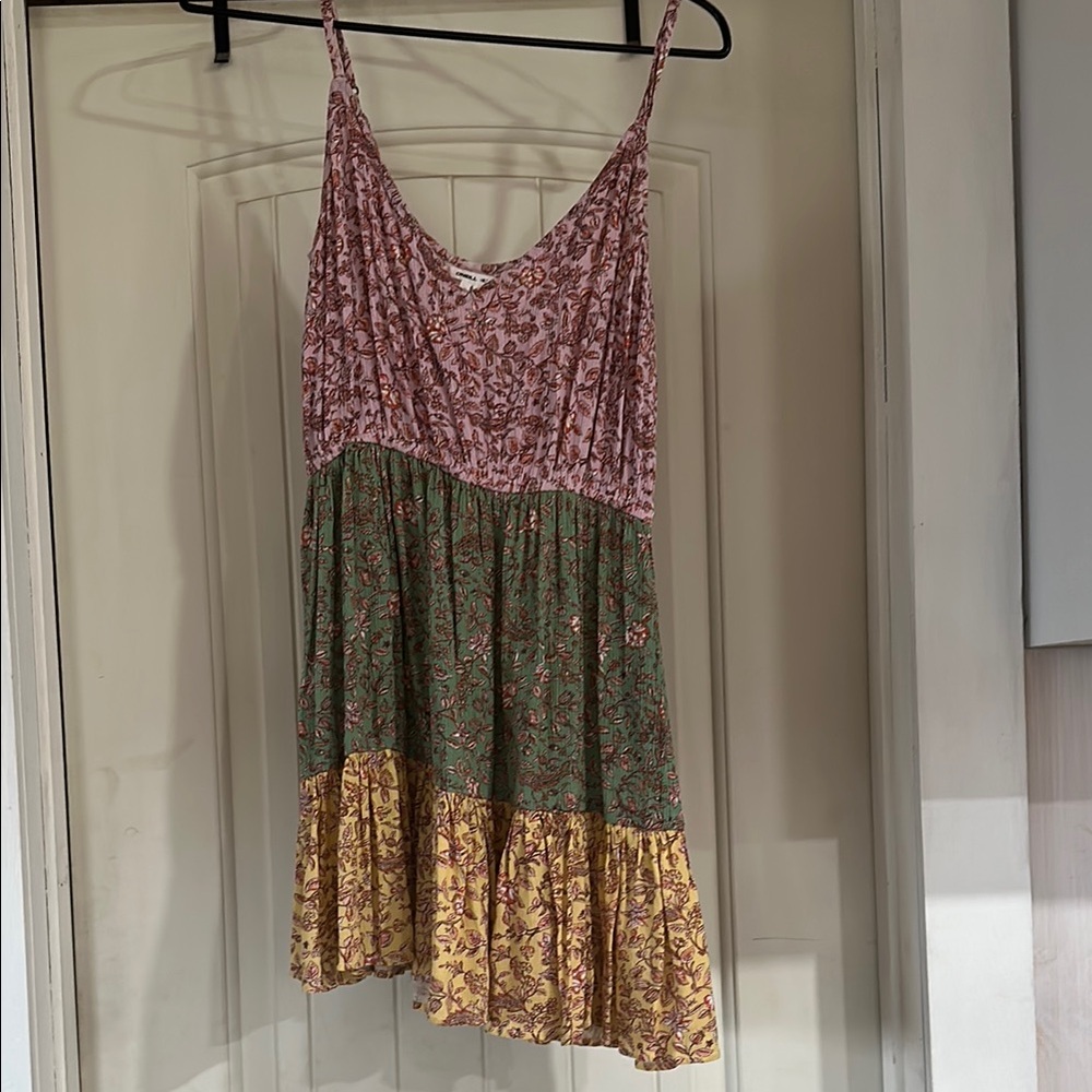 O'Neill Pink Tiered Mini Sundress Spaghetti Straps